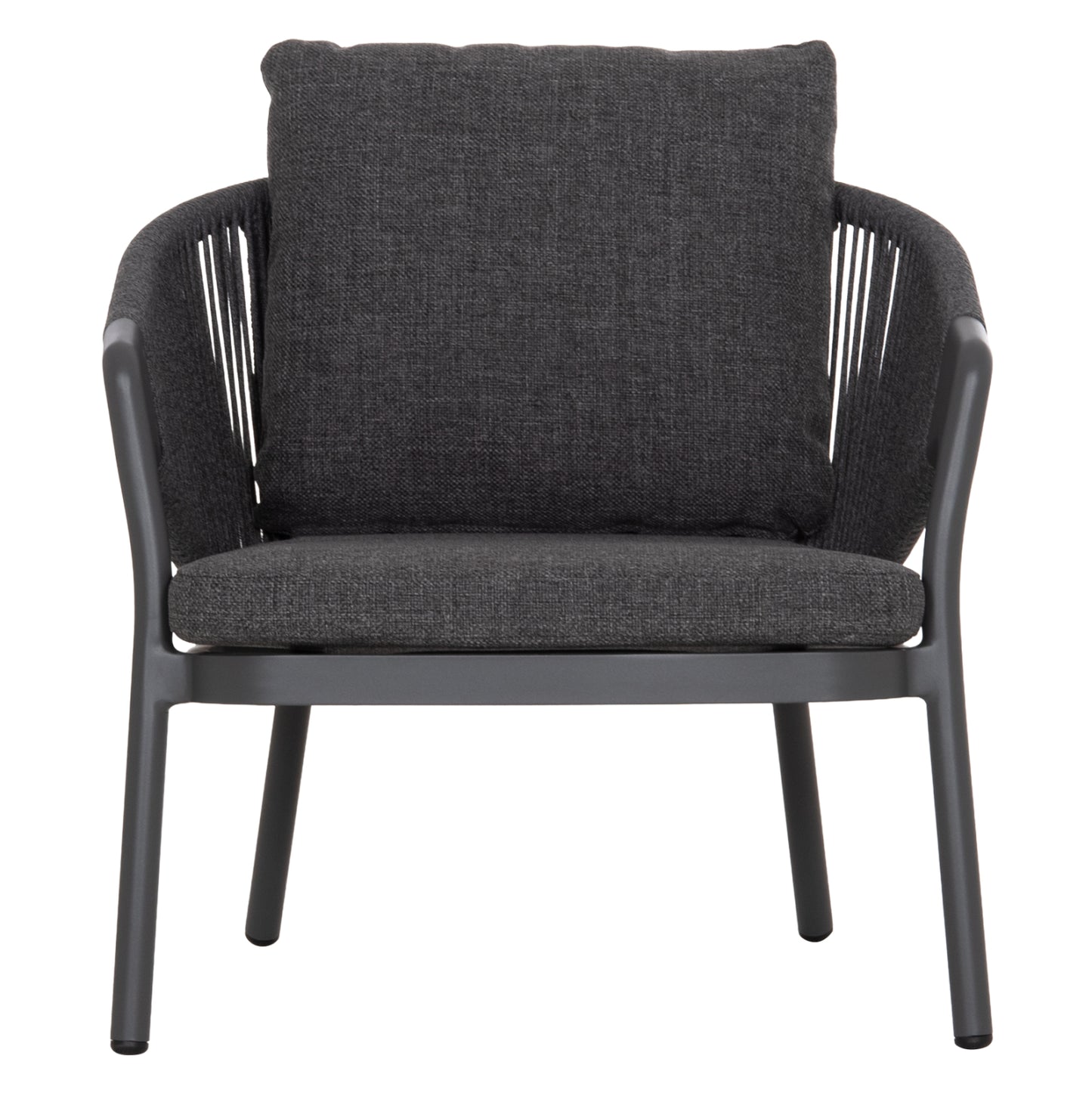 OUTDOOR 3PCS SET DRISCOLL HM10907.01 COFEE TABLE & 2 ARMCHAIRS--ALUMINUM IN GREY