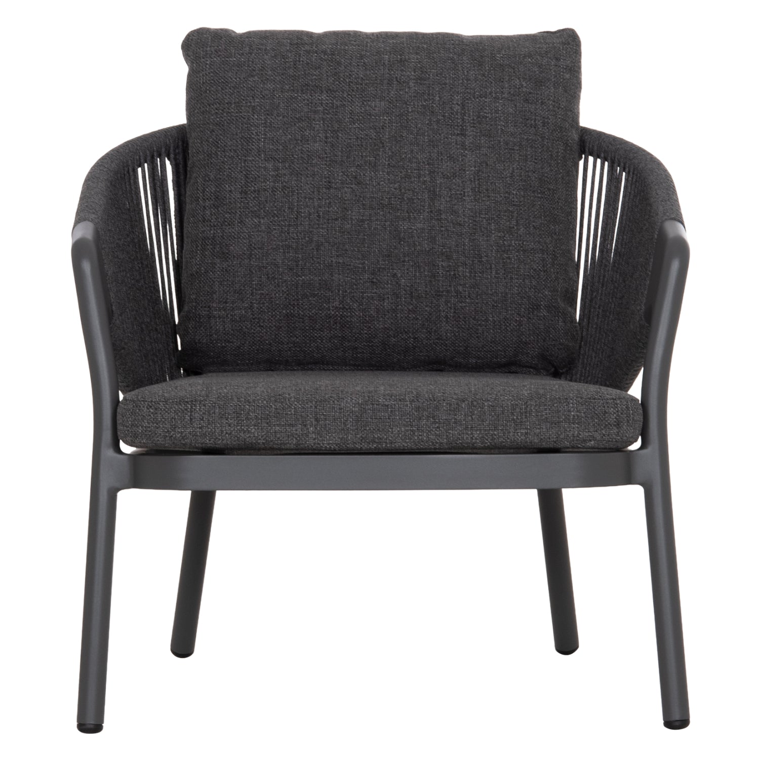 OUTDOOR 3PCS SET DRISCOLL HM10907.01 COFEE TABLE & 2 ARMCHAIRS--ALUMINUM IN GREY