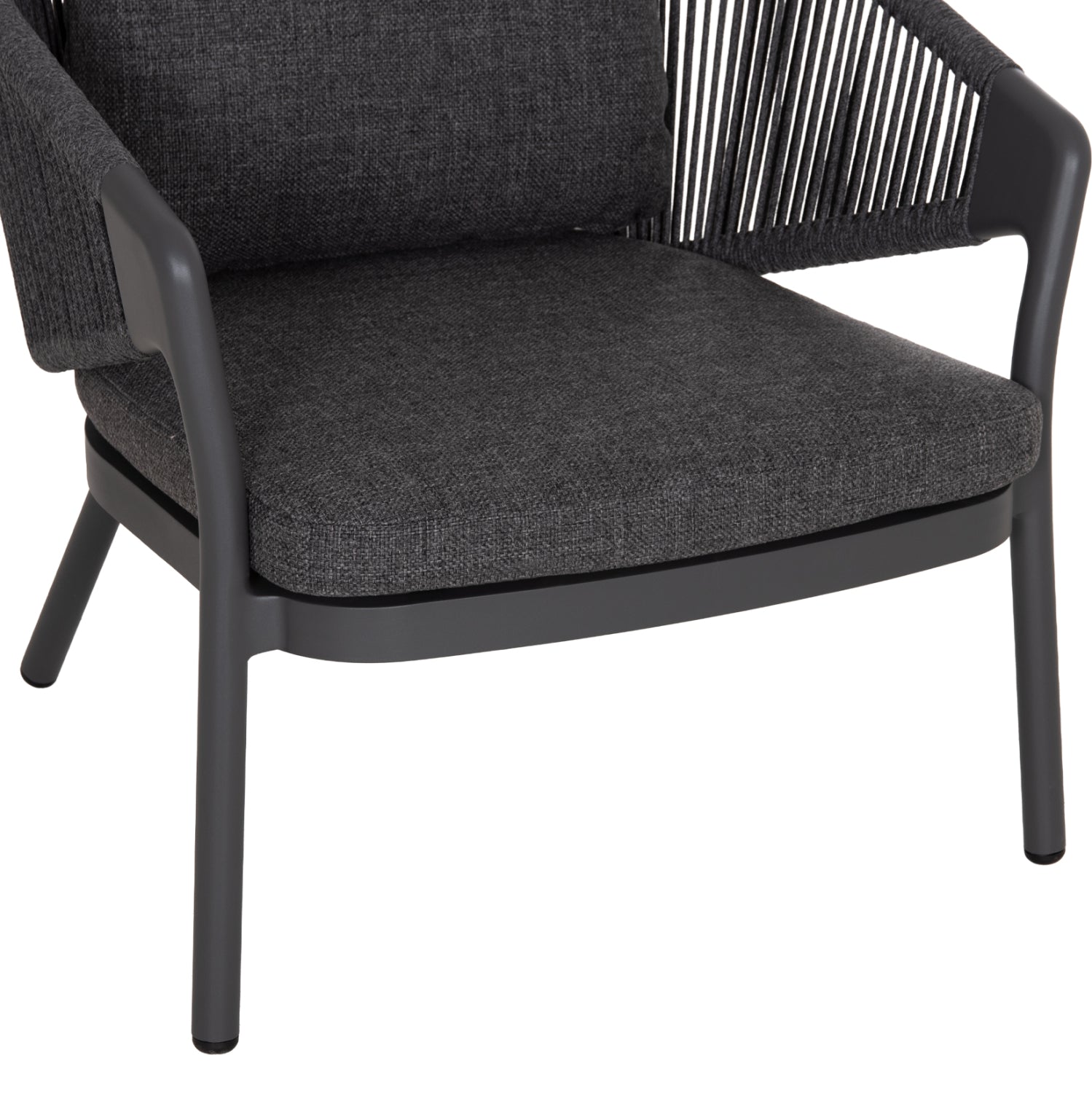 OUTDOOR 3PCS SET DRISCOLL HM10907.01 COFEE TABLE & 2 ARMCHAIRS--ALUMINUM IN GREY