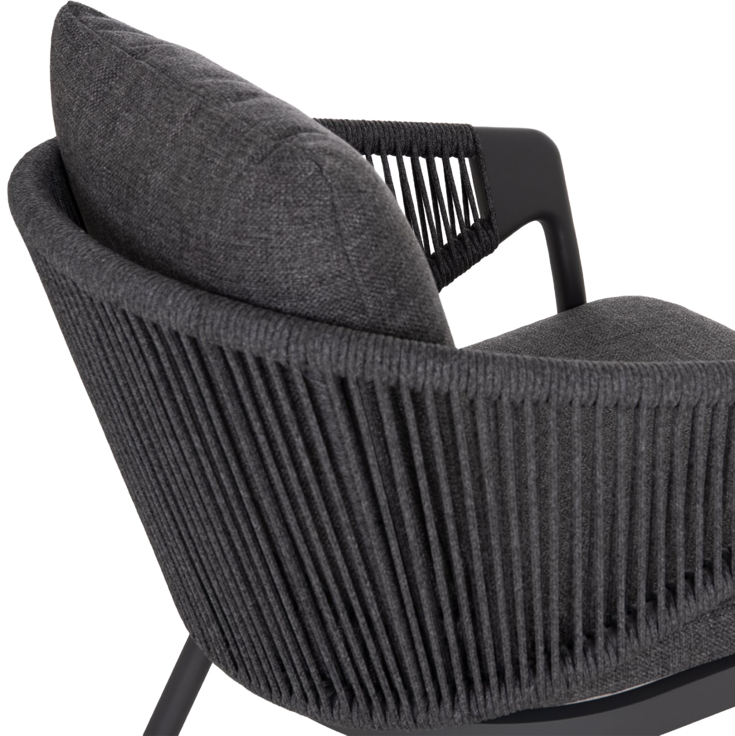 OUTDOOR 3PCS SET DRISCOLL HM10907.01 COFEE TABLE & 2 ARMCHAIRS--ALUMINUM IN GREY