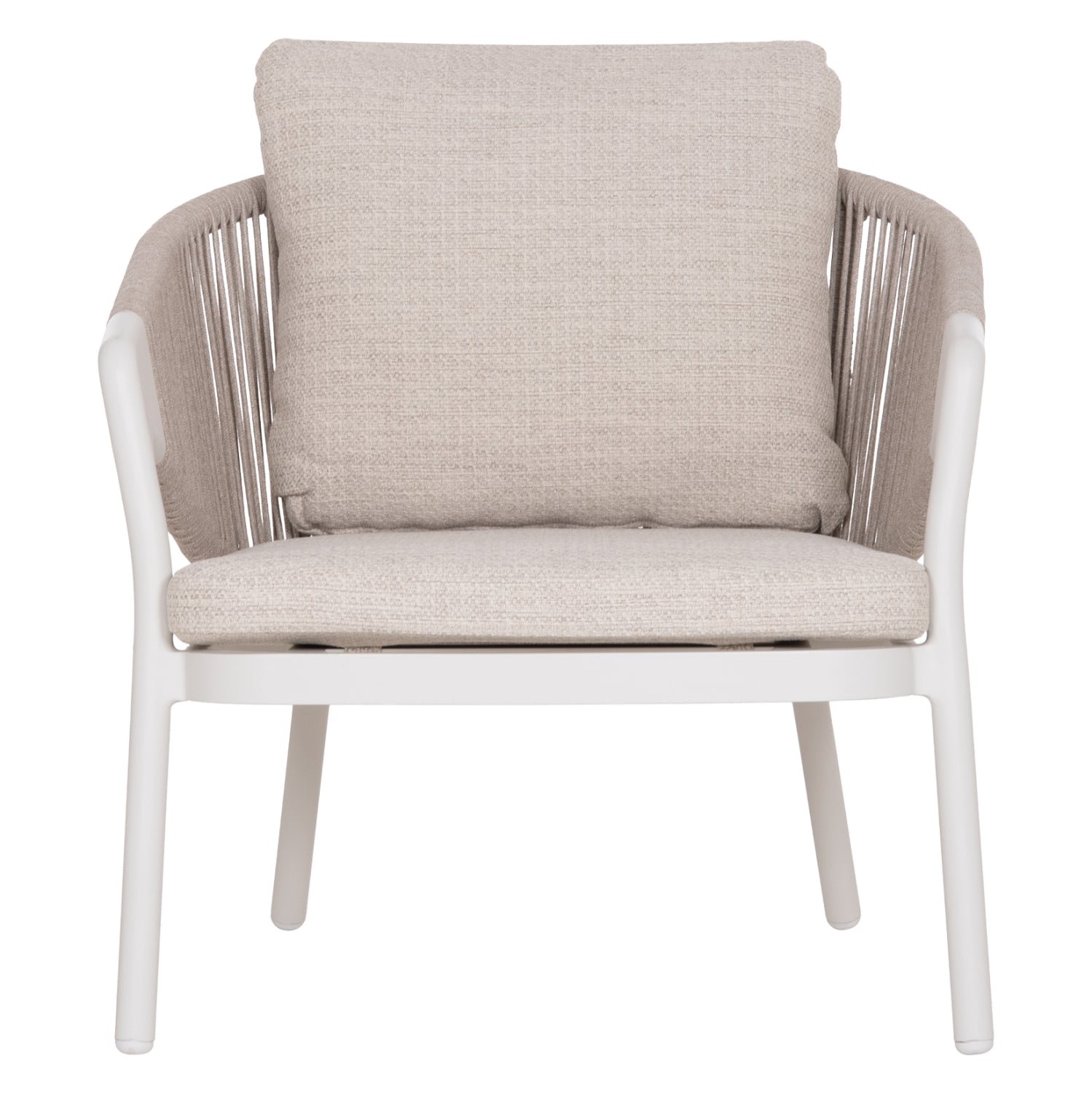 OUTDOOR 3PCS SET DRISCOLL HM10907.02 COFEE TABLE & 2 ARMCHAIRS--ALUMINUM IN CREAM WHITE