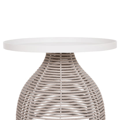 OUTDOOR 3PCS SET DRISCOLL HM10907.02 COFEE TABLE & 2 ARMCHAIRS--ALUMINUM IN CREAM WHITE