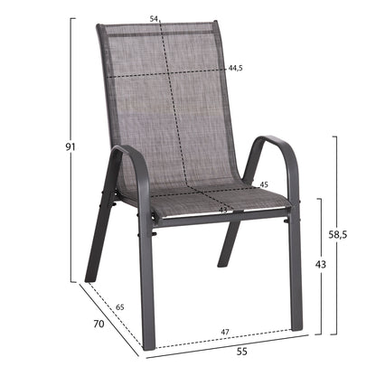 OUTDOOR 5PCS DINING SET LEOFER HM21004 METAL TABLE-4 METAL ARMCHAIRS-GREY