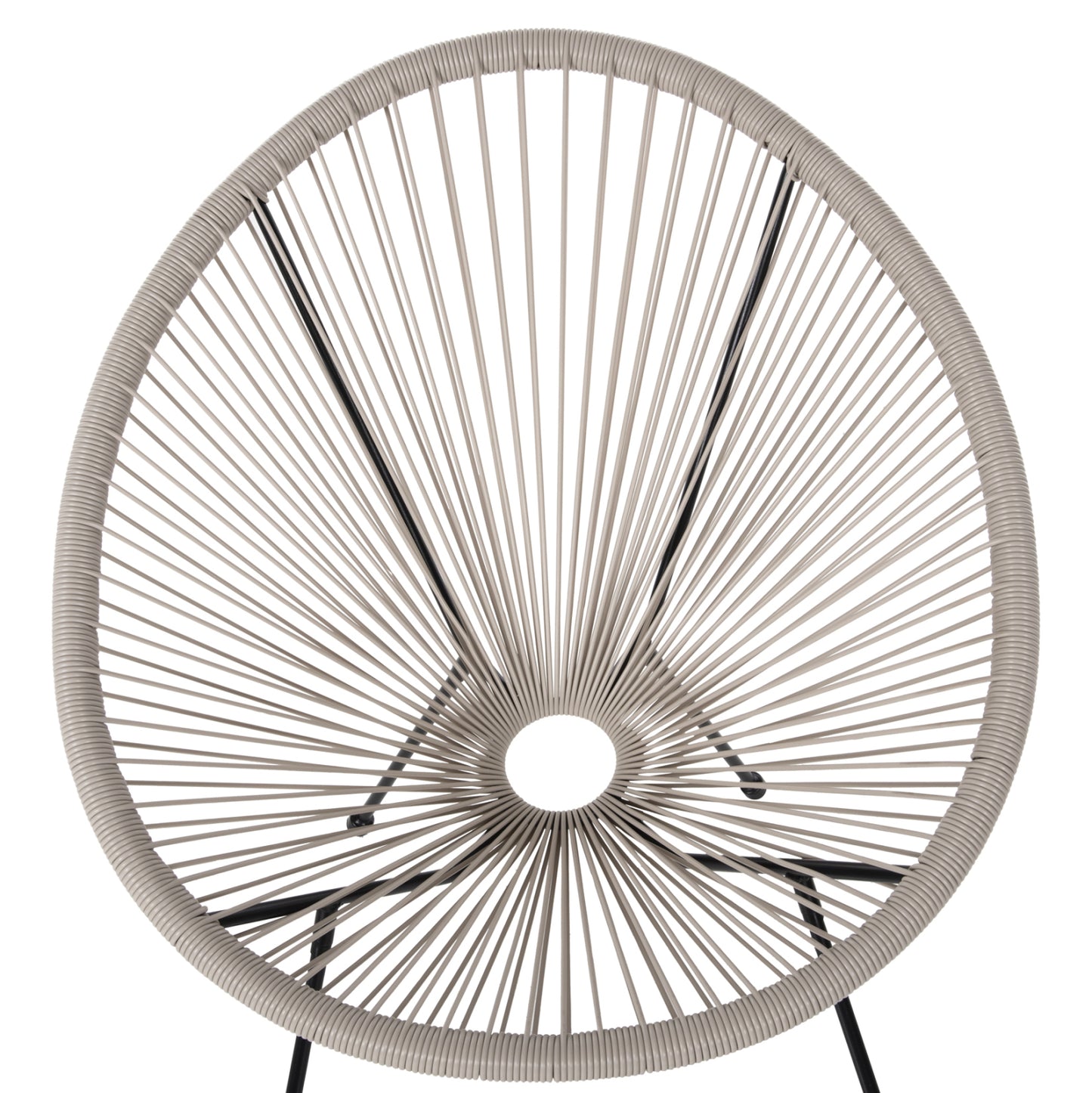 OUTDOOR LOUNGE SET 3PCS ACAPULCO HM11861.03 P.E.RATTAN ECRU-METAL IN BLACK
