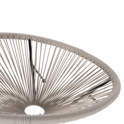 OUTDOOR LOUNGE SET 3PCS ACAPULCO HM11861.03 P.E.RATTAN ECRU-METAL IN BLACK