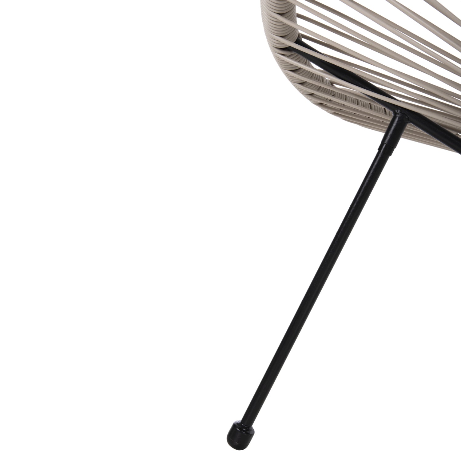 OUTDOOR LOUNGE SET 3PCS ACAPULCO HM11861.03 P.E.RATTAN ECRU-METAL IN BLACK