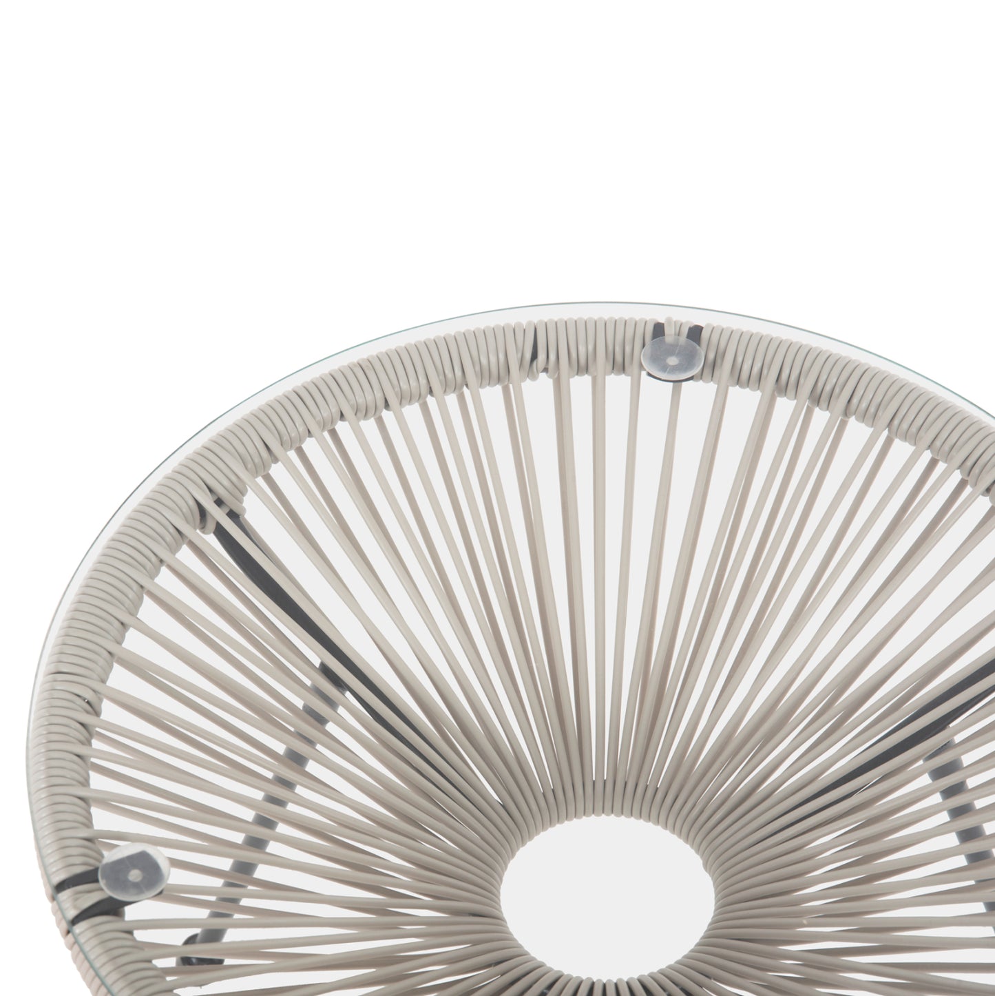 OUTDOOR LOUNGE SET 3PCS ACAPULCO HM11861.03 P.E.RATTAN ECRU-METAL IN BLACK