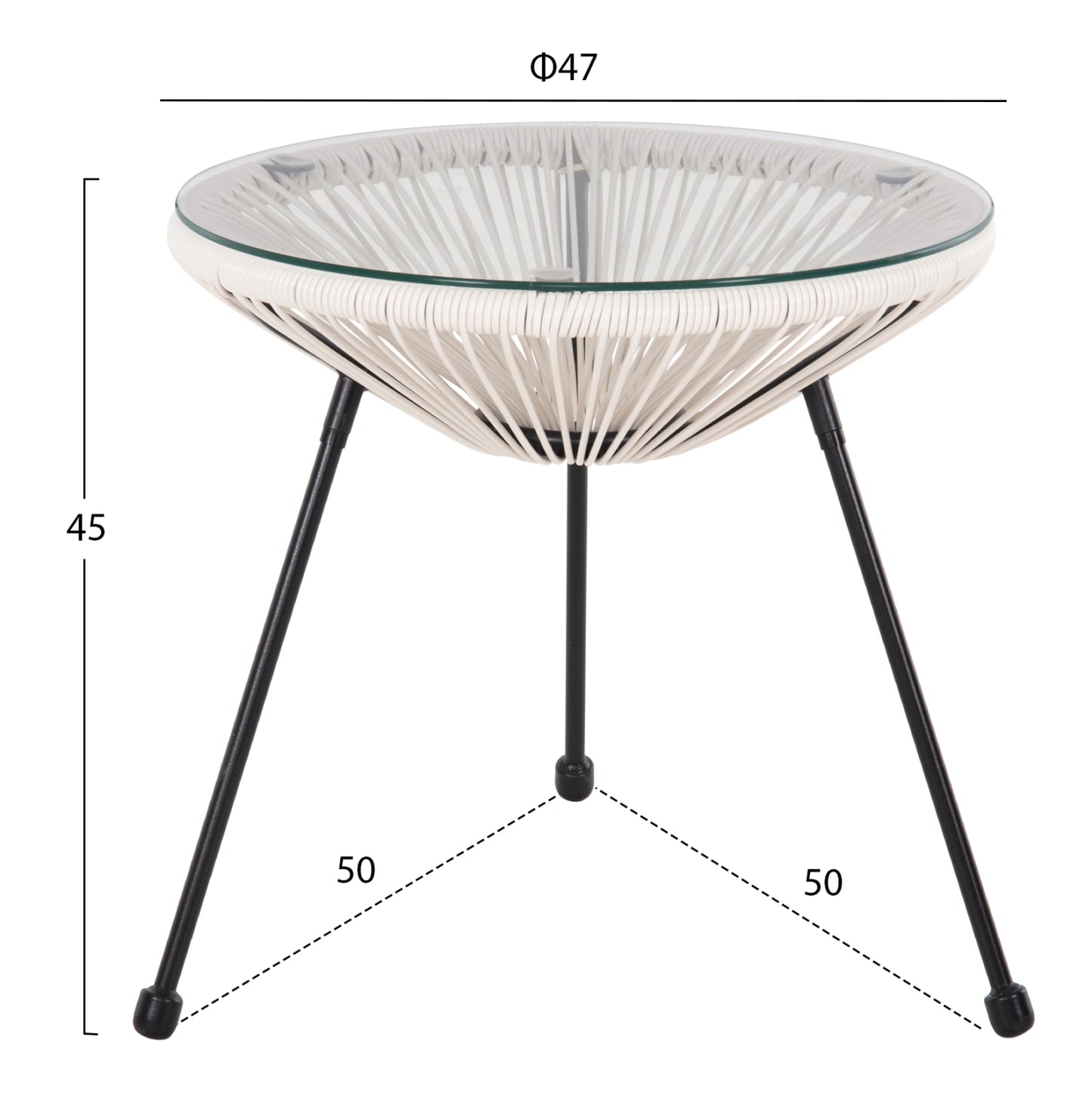 OUTDOOR LOUNGE SET 3PCS ACAPULCO HM11861.12 P.E.RATTAN WHITE-METAL IN BLACK