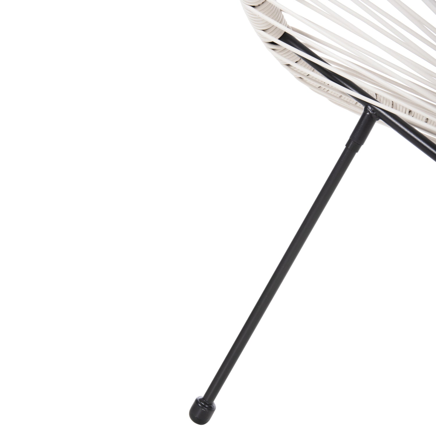 OUTDOOR LOUNGE SET 3PCS ACAPULCO HM11861.12 P.E.RATTAN WHITE-METAL IN BLACK