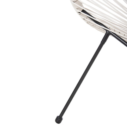 OUTDOOR LOUNGE SET 3PCS ACAPULCO HM11861.12 P.E.RATTAN WHITE-METAL IN BLACK