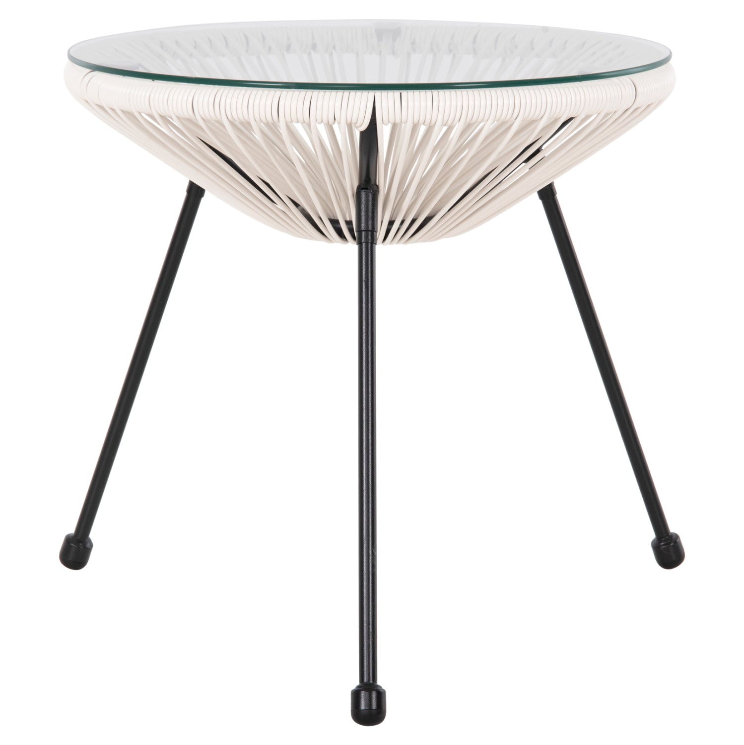 OUTDOOR LOUNGE SET 3PCS ACAPULCO HM11861.12 P.E.RATTAN WHITE-METAL IN BLACK