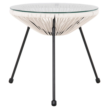 OUTDOOR LOUNGE SET 3PCS ACAPULCO HM11861.12 P.E.RATTAN WHITE-METAL IN BLACK