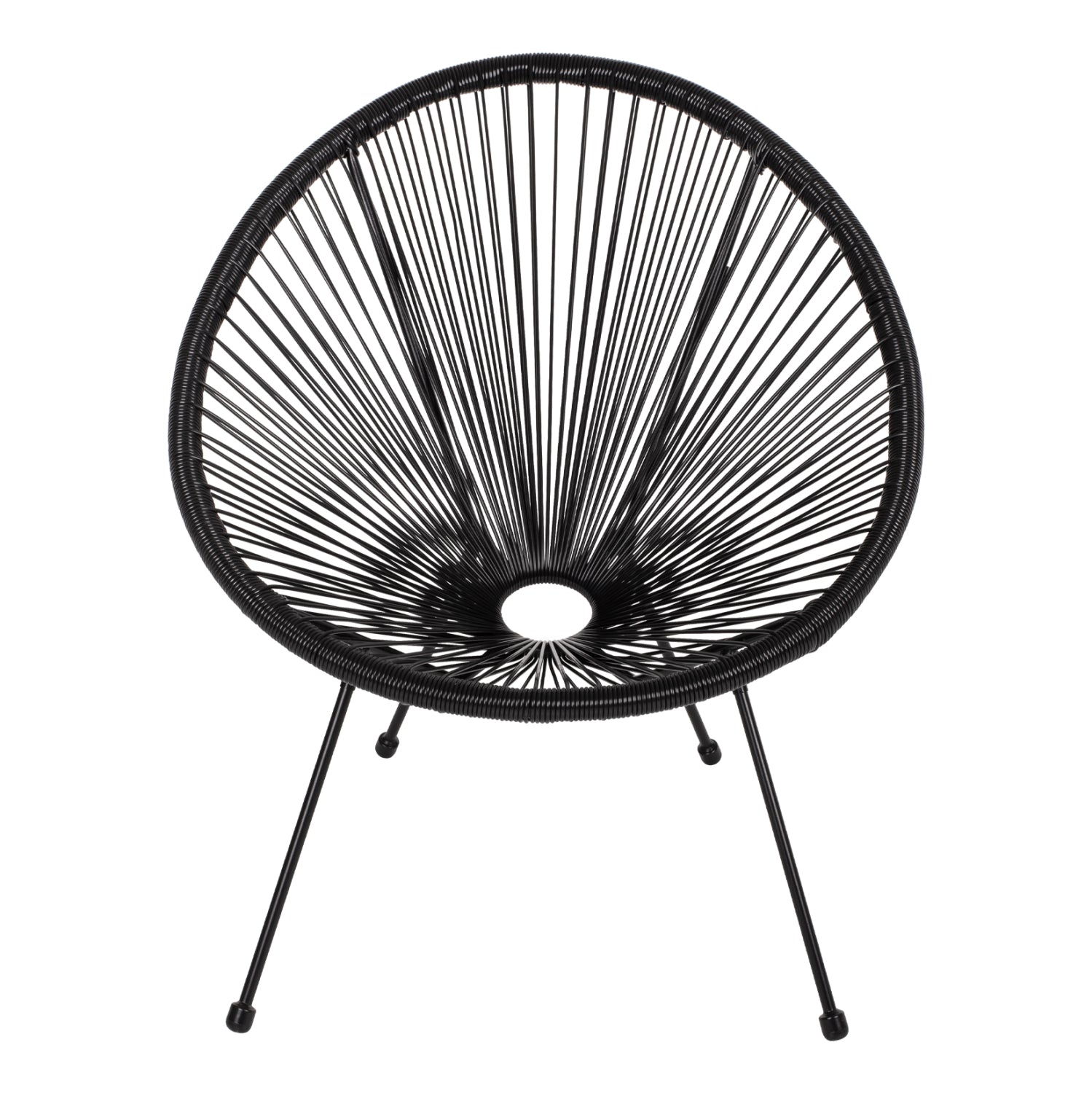 OUTDOOR LOUNGE SET 3PCS ACAPULCO HM21101 P.E.RATTAN-METAL IN BLACK