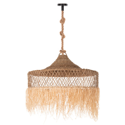 CEILING PENDANT LUMINAIRE SET HM11918 ROPE AND PALM LEAF FIBERS & GRASS Φ123Χ223Hcm.