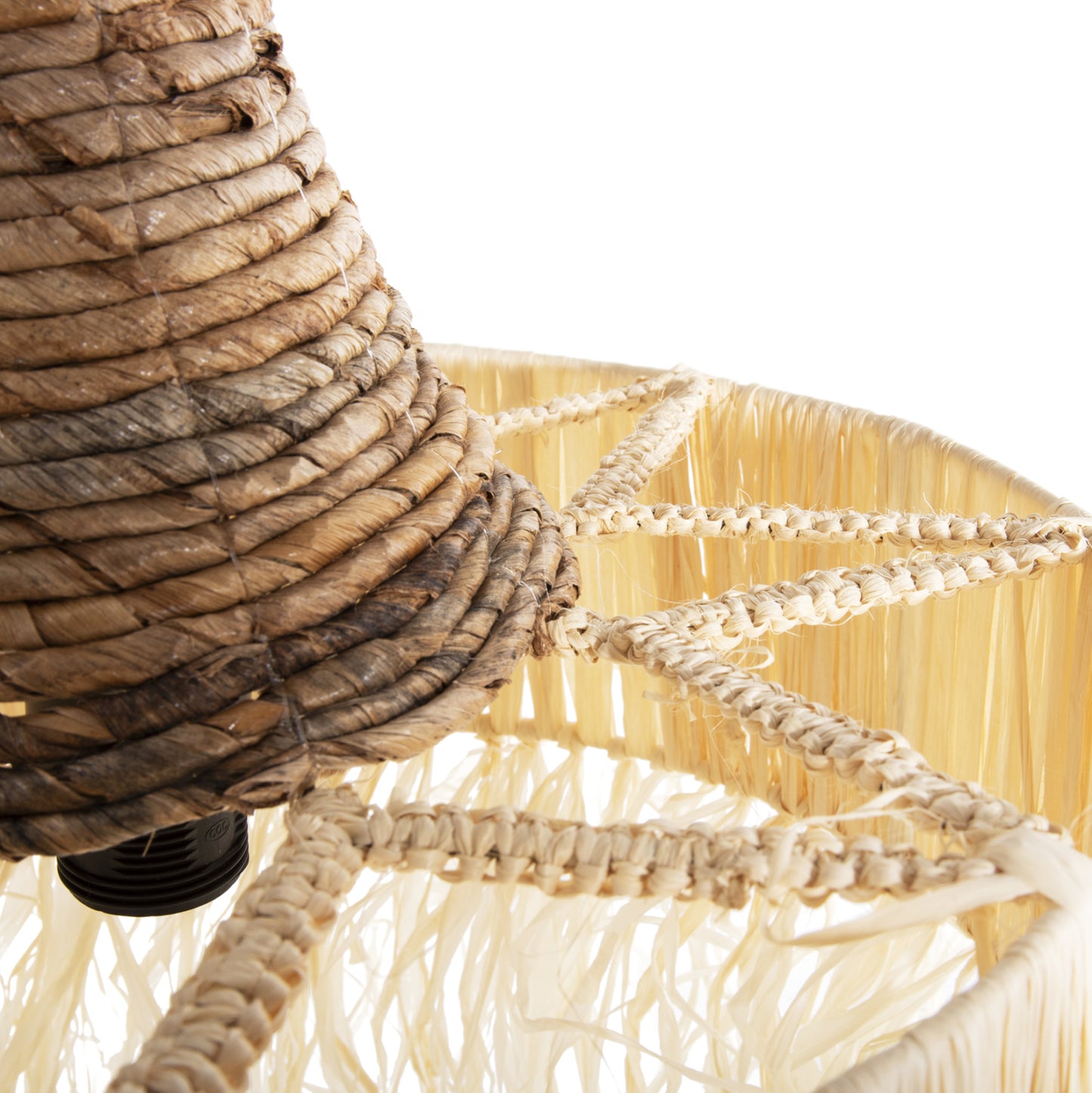 CEILING PENDANT LUMINAIRE SET HM11921 ROPE AND DRIED PALM LEAF FIBERS Φ41Χ155H cm.