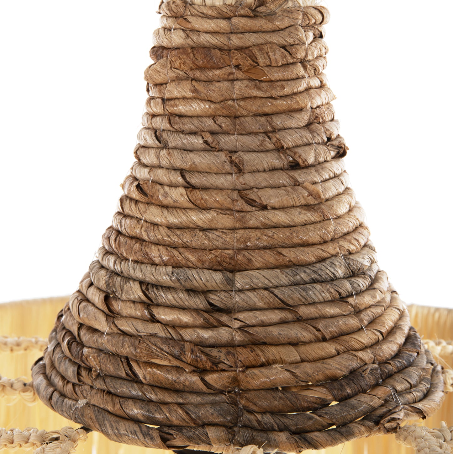 CEILING PENDANT LUMINAIRE SET HM11921 ROPE AND DRIED PALM LEAF FIBERS Φ41Χ155H cm.