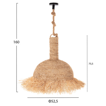 CEILING PENDANT LUMINAIRE SET HM11924 ROPE AND DRIED PALM LEAF FIBERS Φ52.5Χ160H cm.