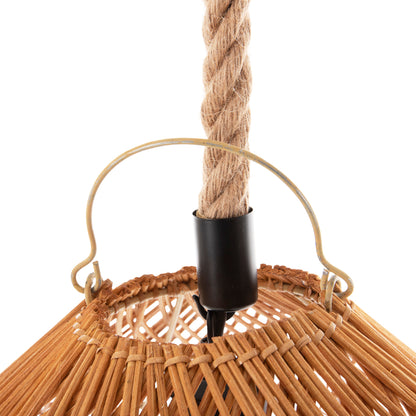 CEILING PENDANT LUMINAIRE SET HM11925.01 ROPE AND NATURAL RATTAN Φ58.5Χ131H cm.