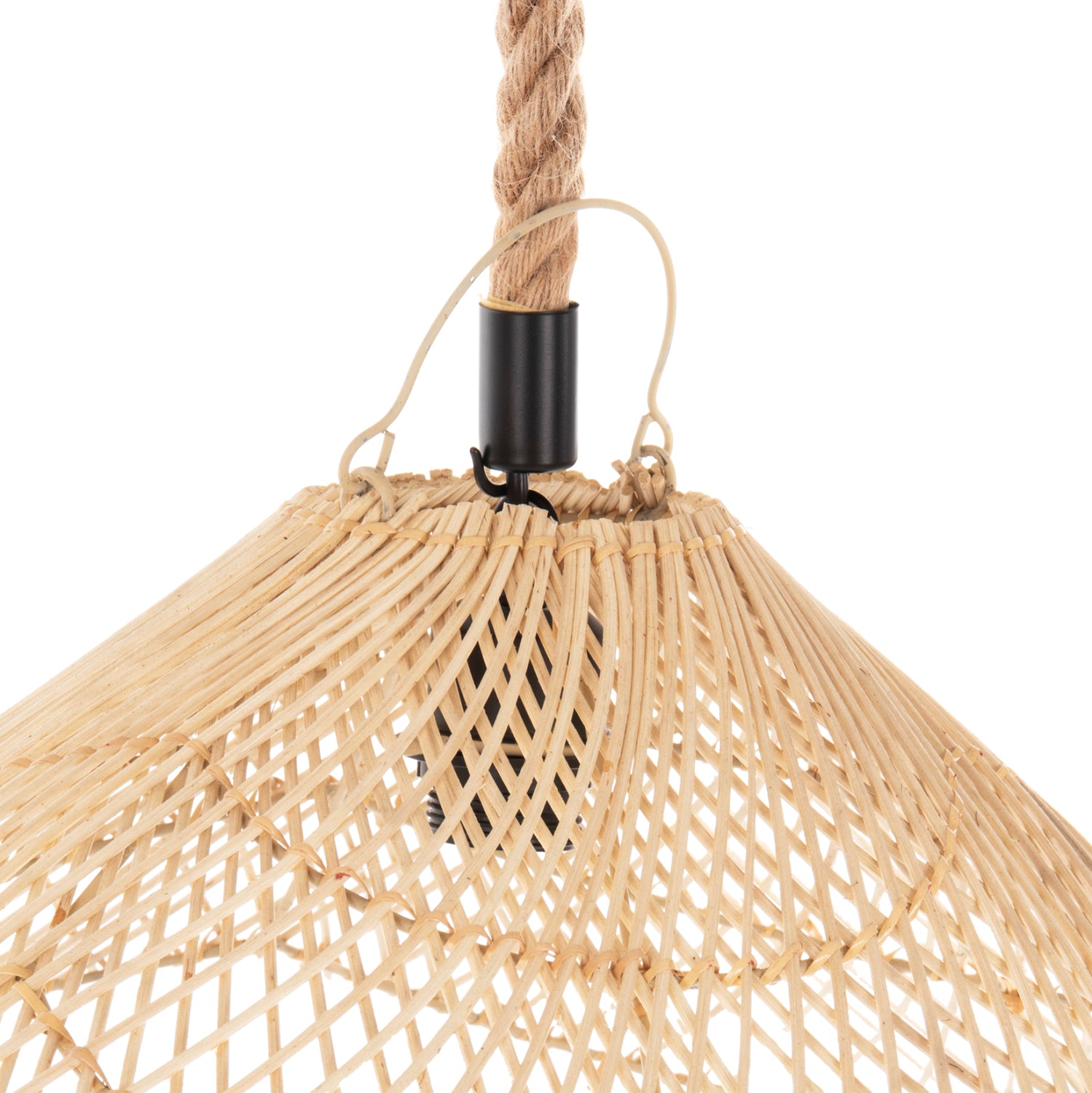 CEILING PENDANT LUMINAIRE SET HM11925.02 ROPE AND NATURAL RATTAN Φ58.5Χ131H cm.