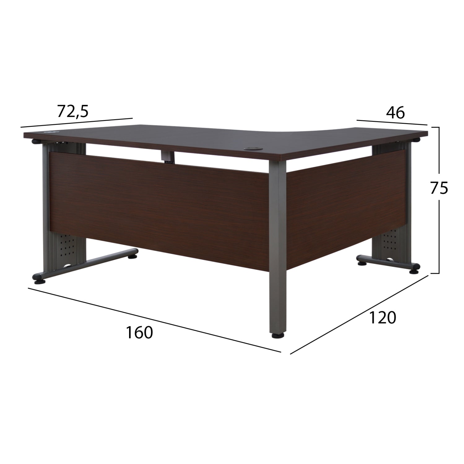 Office set 3 pieces in wenge color HM10203.02L