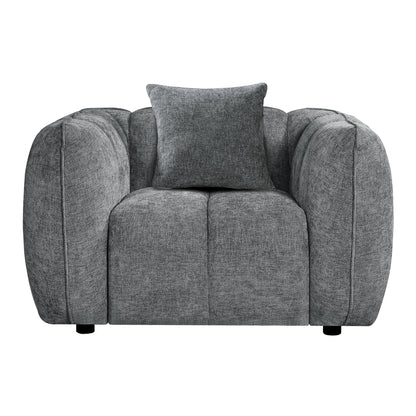 SET CORNER SOFA (RIGHT)-ARMCHAIR LOUNGE LYKKE HM10821.01R GREY FABRIC