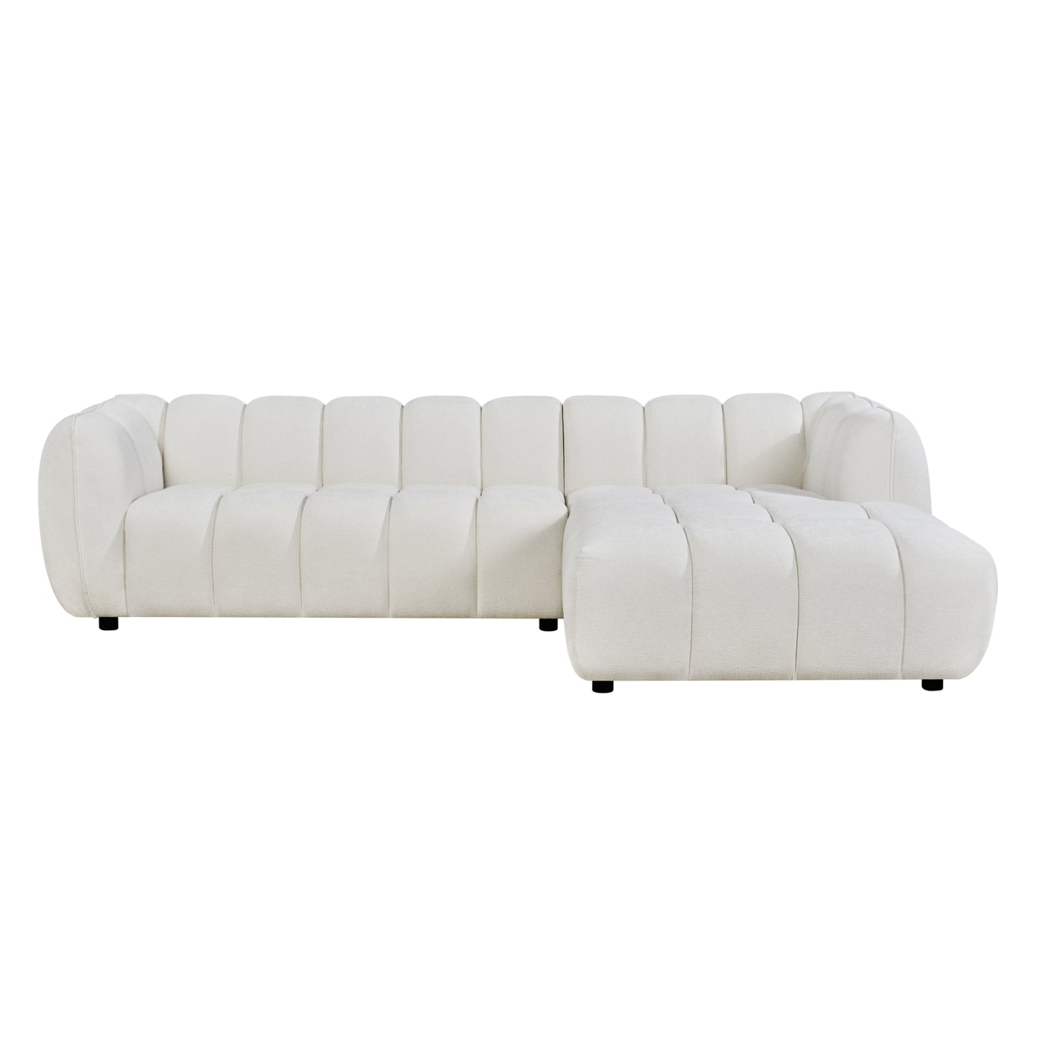 SET CORNER SOFA (RIGHT)-ARMCHAIR LOUNGE LYKKE HM10821.02R ECRU FABRIC