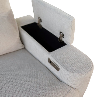 SET SOFA-RELAX ARMCHAIR SYNTHIA HM10735.01 BEIGE FABRIC--ELECTRIC RECLINE [L]
