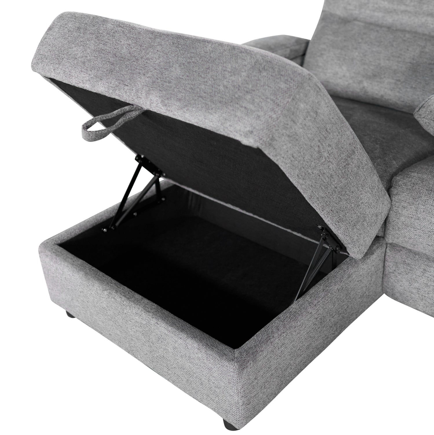 SET SOFA-RELAX ARMCHAIR SYNTHIA HM10735.03 GREY FABRIC--ELECTRIC RECLINE [L]