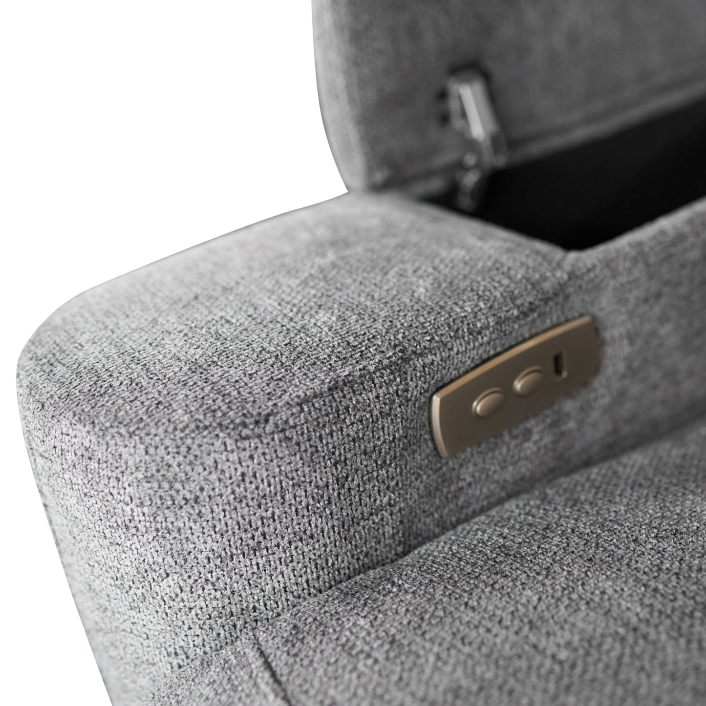 SET SOFA-RELAX ARMCHAIR SYNTHIA HM10735.03 GREY FABRIC--ELECTRIC RECLINE [L]