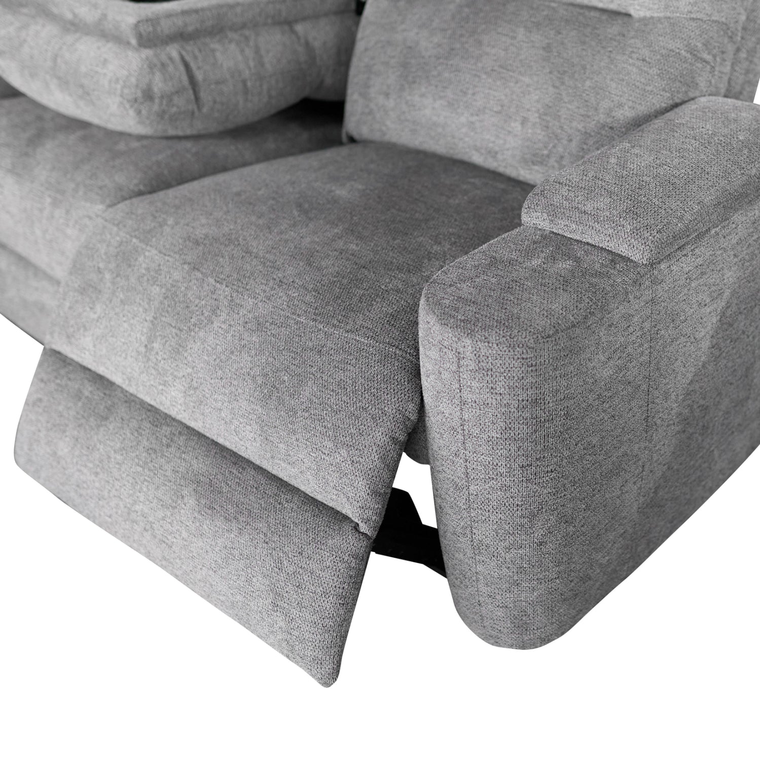 SET SOFA-RELAX ARMCHAIR SYNTHIA HM10735.03 GREY FABRIC--ELECTRIC RECLINE [L]