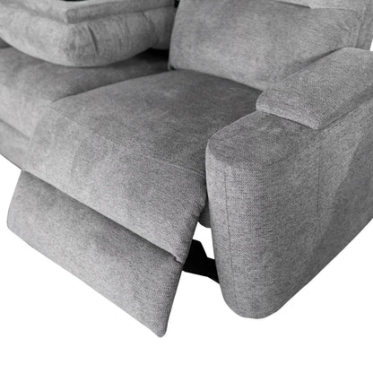 SET SOFA-RELAX ARMCHAIR SYNTHIA HM10735.03 GREY FABRIC--ELECTRIC RECLINE [L]