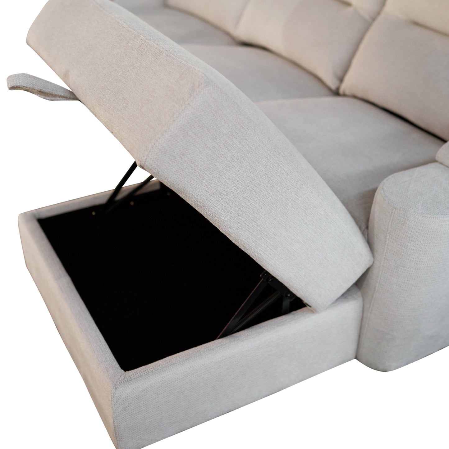 SET SOFA-RELAX ARMCHAIR SYNTHIA HM10736.01 BEIGE FABRIC--ELECTRIC RECLINE [R]