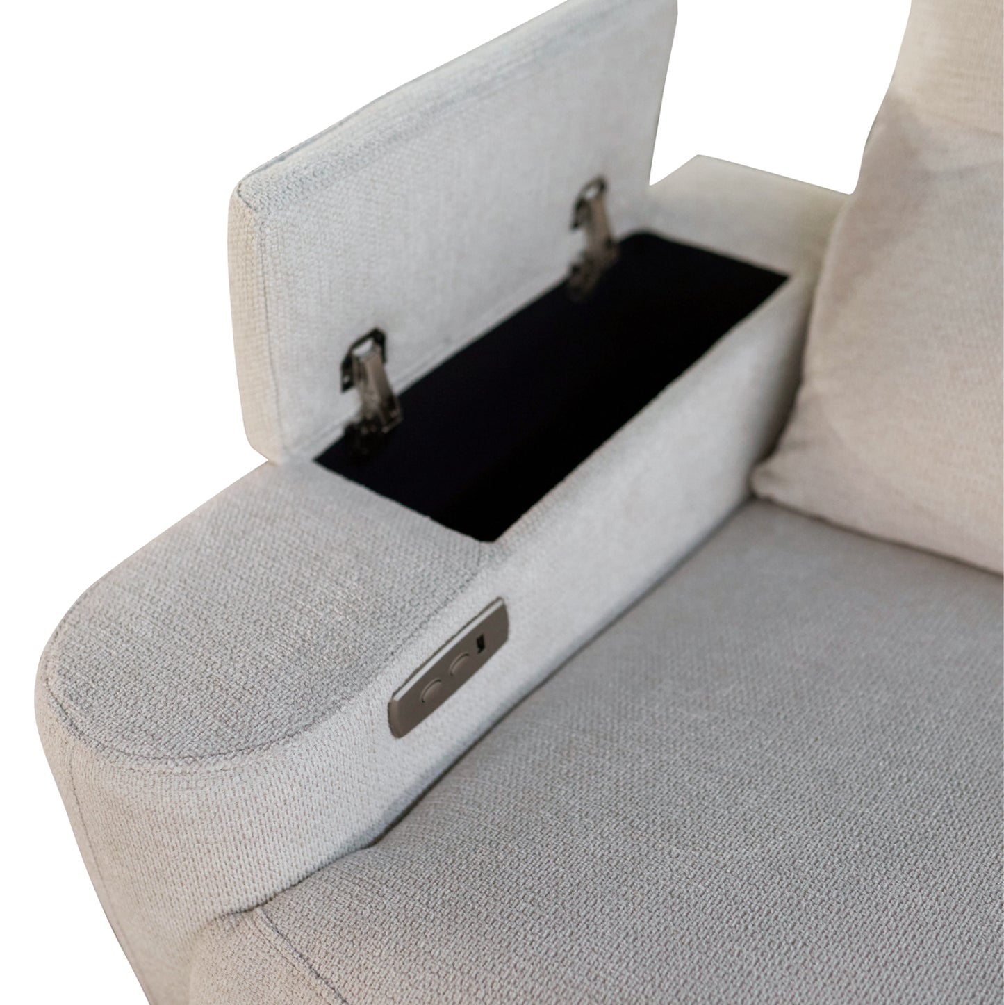 SET SOFA-RELAX ARMCHAIR SYNTHIA HM10736.01 BEIGE FABRIC--ELECTRIC RECLINE [R]