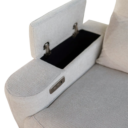 SET SOFA-RELAX ARMCHAIR SYNTHIA HM10736.01 BEIGE FABRIC--ELECTRIC RECLINE [R]