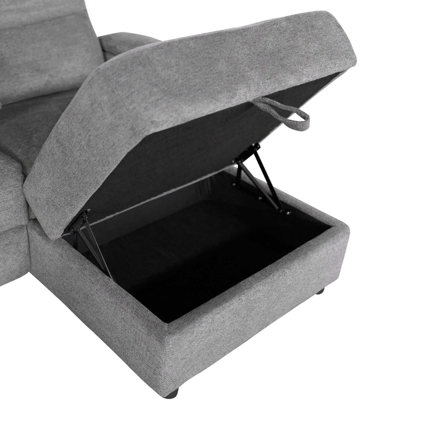 SET SOFA-RELAX ARMCHAIR SYNTHIA HM10736.03 GREY FABRIC--ELECTRIC RECLINE [R]