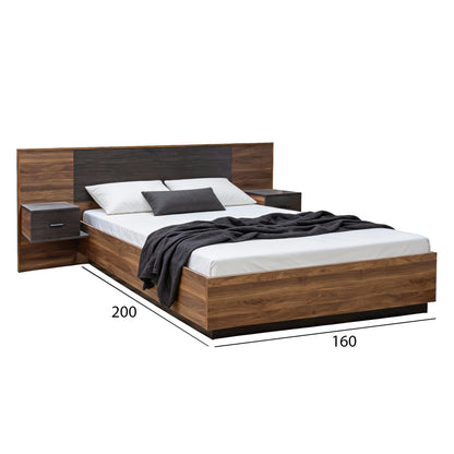 BEDROOM SET 5PCS CARYS HM10888.11 MELAMINE IN WALNUT COLOR