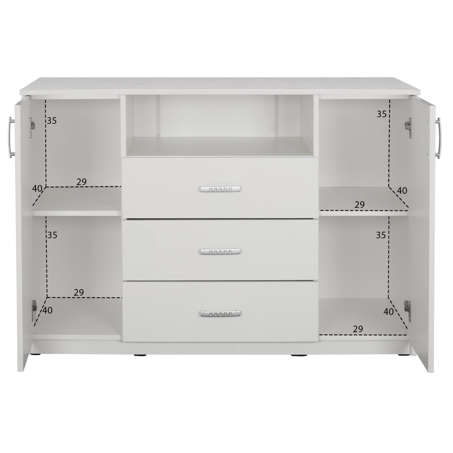 BEDROOM FURNITURE SET 5PCS ADLER HM11758.03 MELAMINE IN WHITE-FOR MATTRESS 160x200cm
