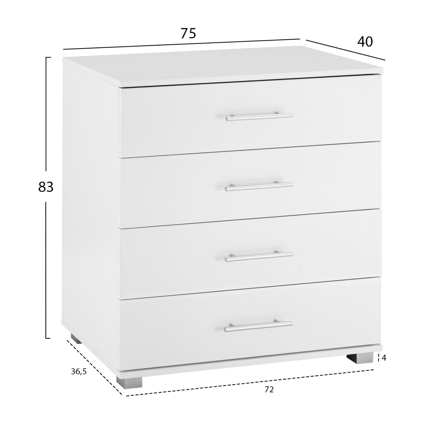BEDROOM SET 6PCS CARLY HM10884.05 MELAMINE IN WHITE--GREY FABRIC