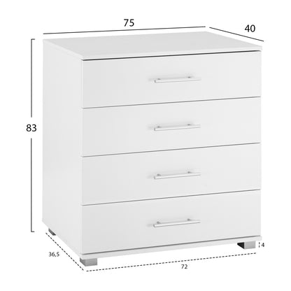 BEDROOM SET 6PCS CARLY HM10884.05 MELAMINE IN WHITE--GREY FABRIC