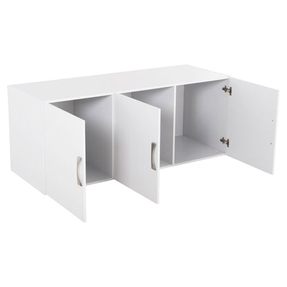 BEDROOM SET 6PCS CARLY HM10884.05 MELAMINE IN WHITE--GREY FABRIC