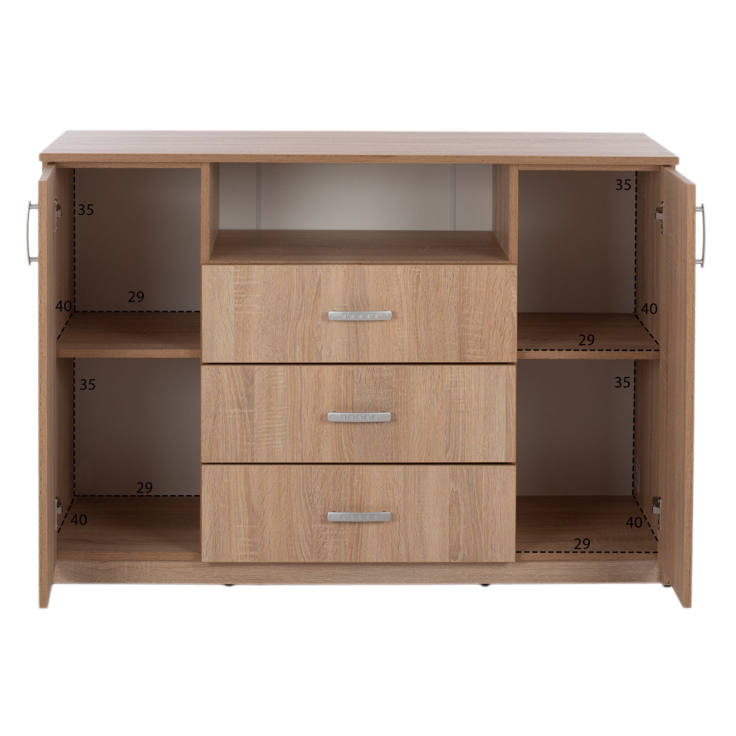 BEDROOM FURNITURE SET 6PCS ADLER HM11759 MELAMINE IN SONAMA OAK-FOR MATTRESS 160x200cm