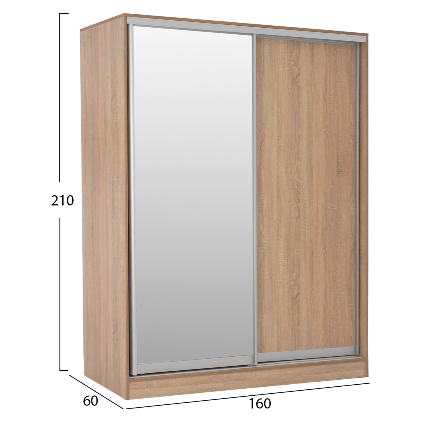 BEDROOM FURNITURE SET 6PCS ADLER HM11759 MELAMINE IN SONAMA OAK-FOR MATTRESS 160x200cm