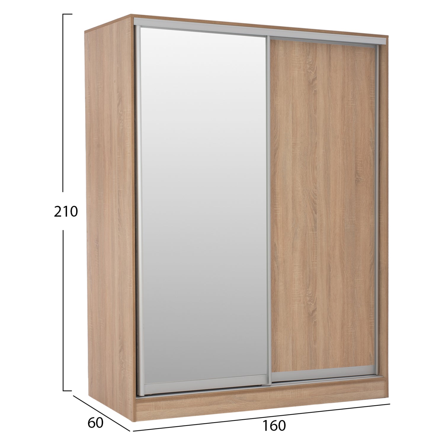 BEDROOM FURNITURE SET 6PCS ADLER HM11759 MELAMINE IN SONAMA OAK-FOR MATTRESS 160x200cm