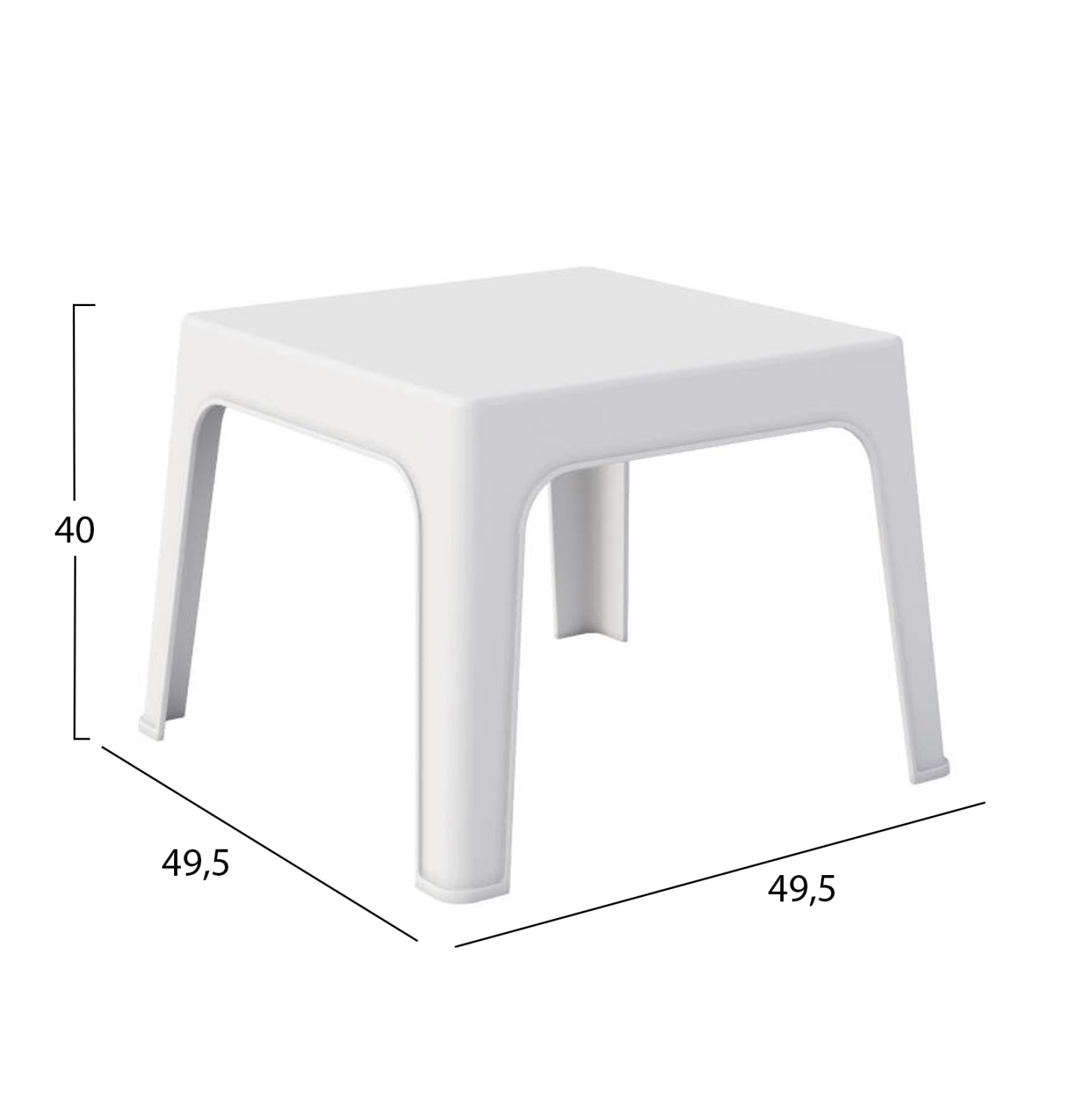 LOUNGE SET 3PCS SLEEK HM21274.01 WHITE POLYPROPYLENE