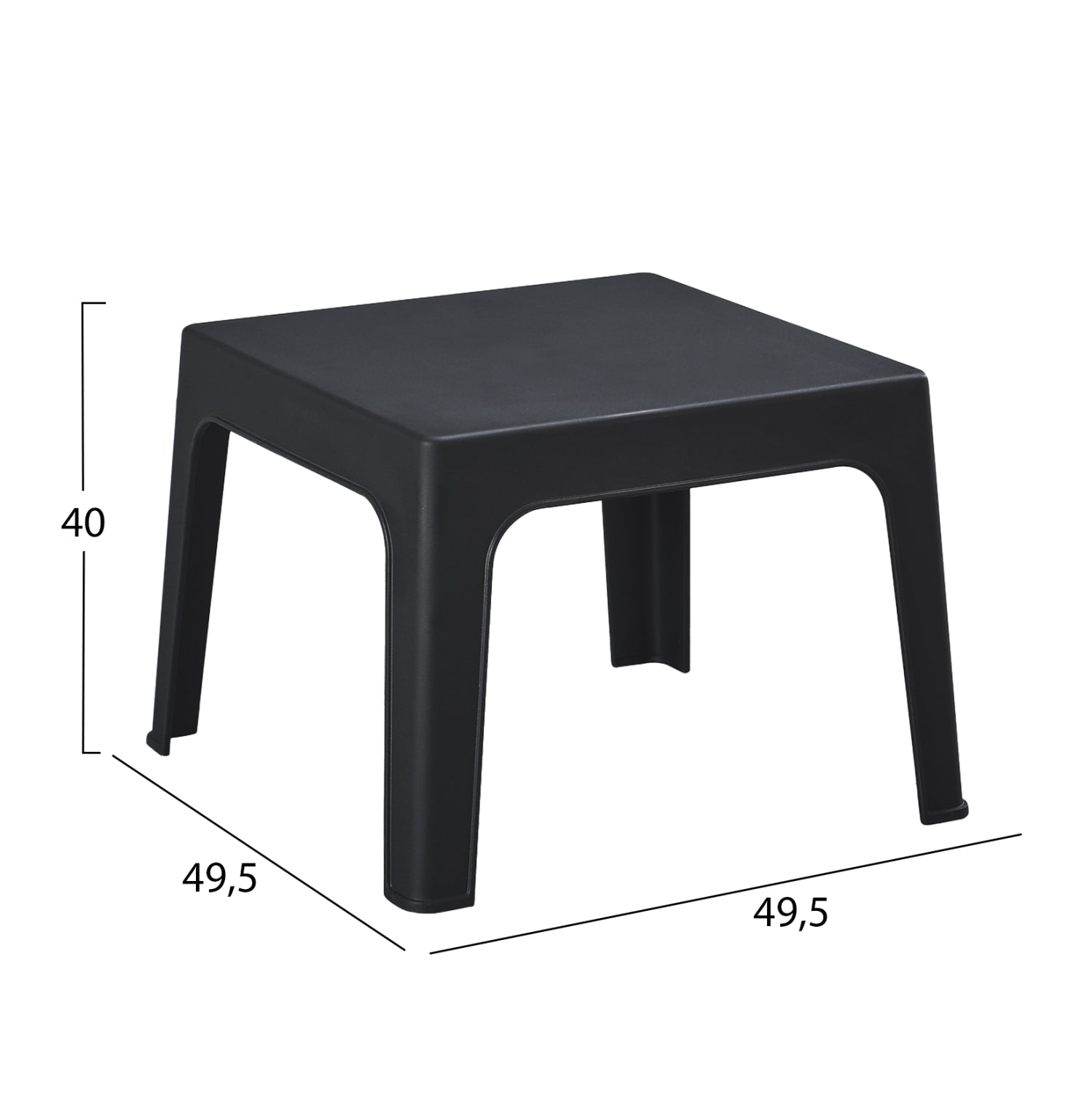 LOUNGE SET 3PCS SLEEK HM21274.02 BLACK POLYPROPYLENE