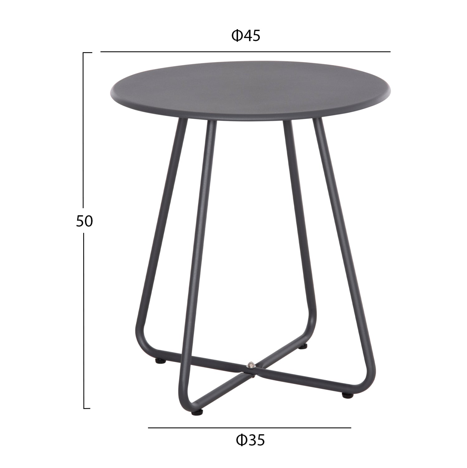 OUTDOOR LOUNGE SET 3PCS OREGO HM21107.01 ALUMINUM & METAL IN DARK GREY COLOR