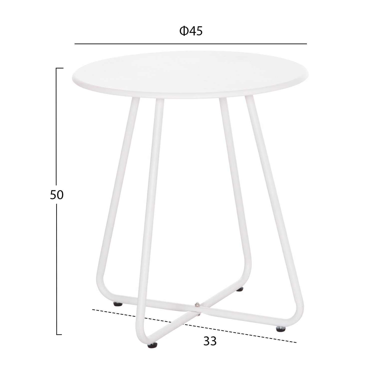 OUTDOOR LOUNGE SET 3PCS OREGO HM21107.02 ALUMINUM & METAL IN WHITE COLOR