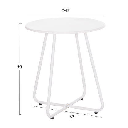 OUTDOOR LOUNGE SET 3PCS OREGO HM21107.02 ALUMINUM & METAL IN WHITE COLOR