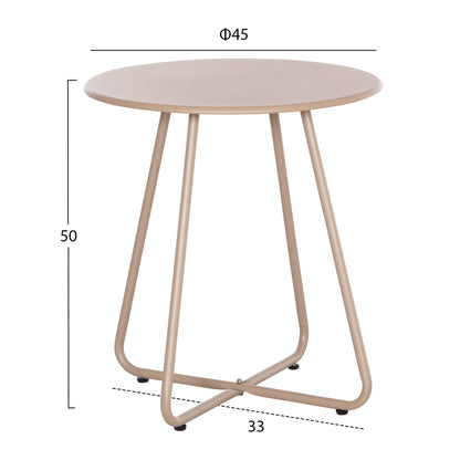 OUTDOOR LOUNGE SET 3PCS OREGO HM21107.03 ALUMINUM & METAL IN CAPPUCCINO COLOR