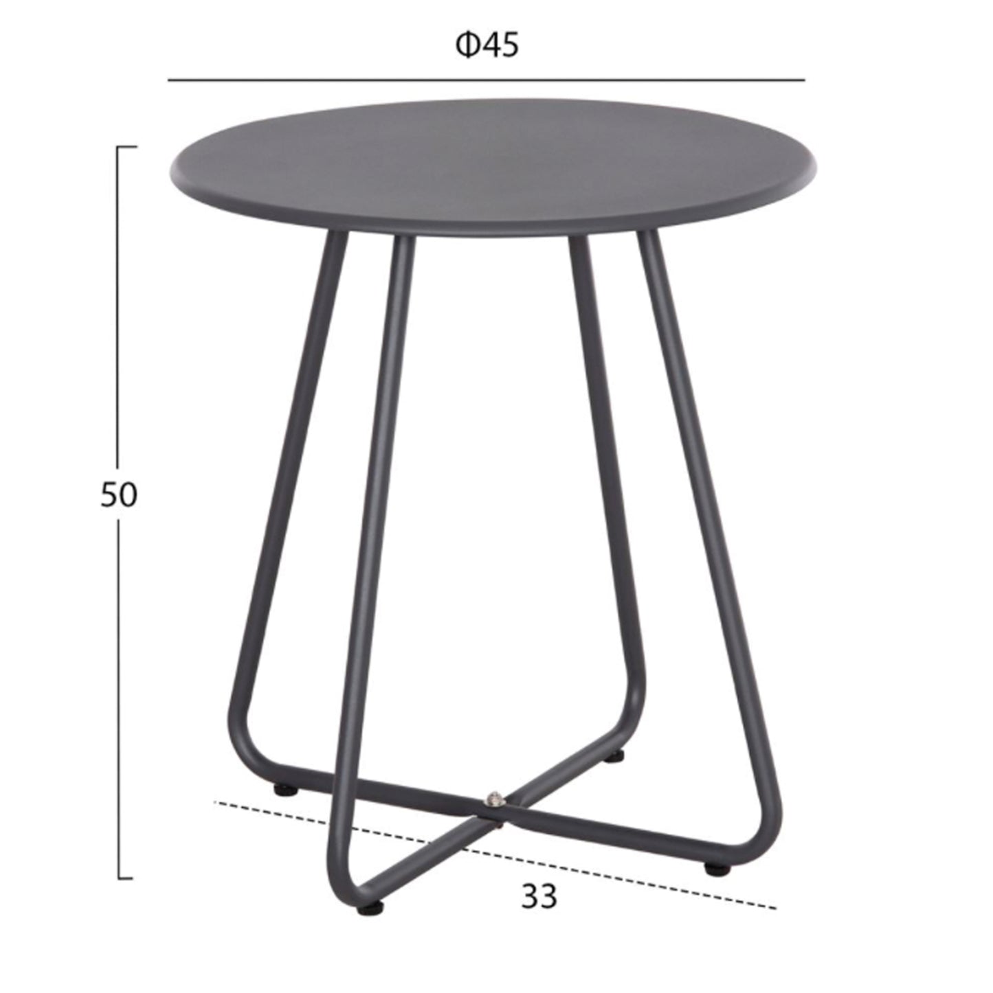 OUTDOOR LOUNGE SET 3PCS PONY HM21193 METAL COFFEE TABLE IN GREY--WICKER RATTAN IN BLACK & WHITE
